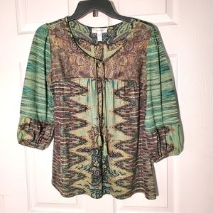 Dressbarn Boho Peasant Top